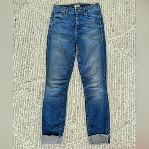 Mother high waisted‎ looker ankle fray skinny jeans size 25
